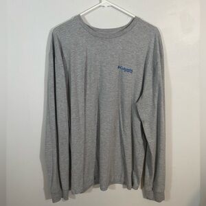 Columbia PFG Long Sleeve Shirt Men’s XL Gray American Flag Fishing Tee